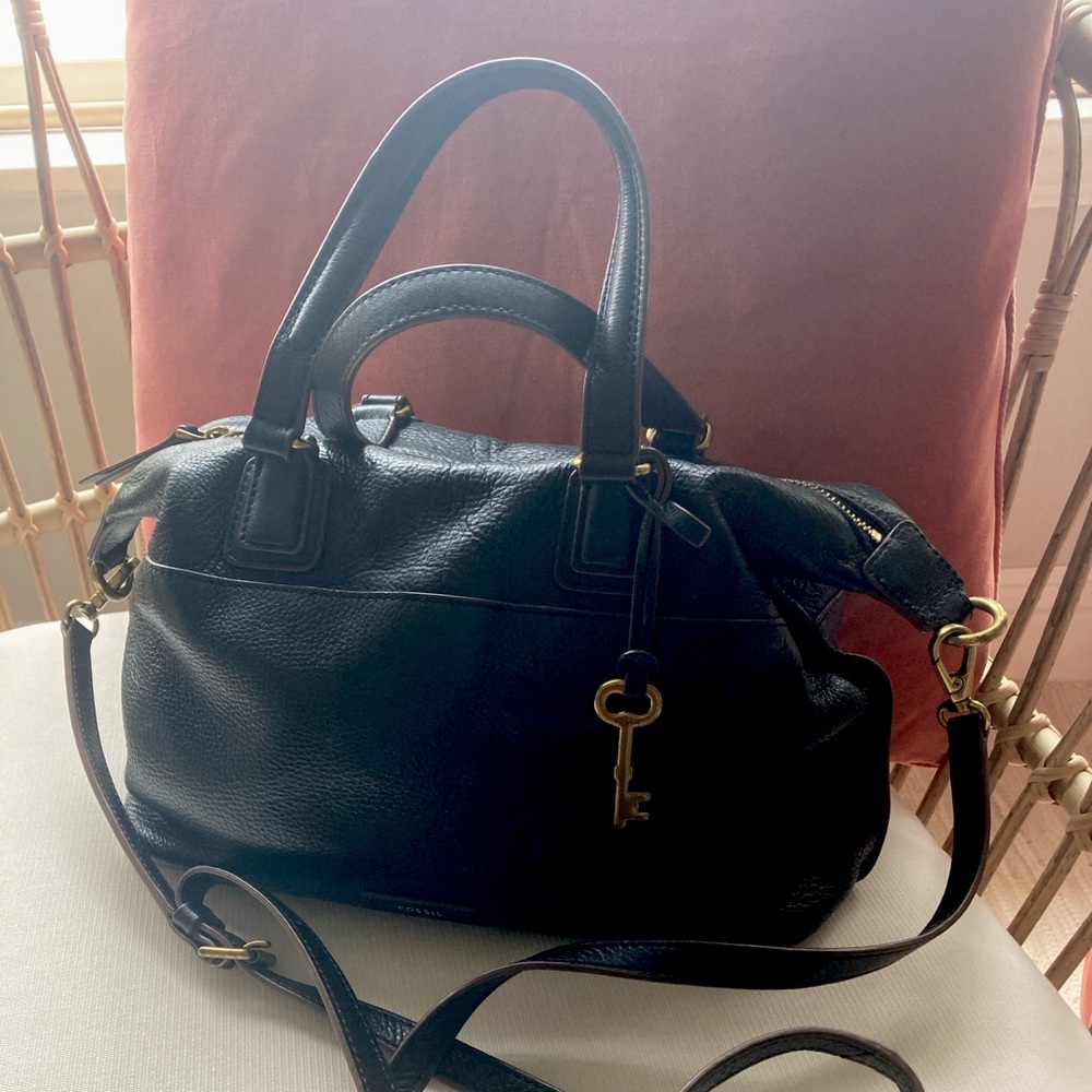Fossil black leather purse